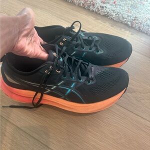 ASICS Men's Black and Coral Athletic Shoes